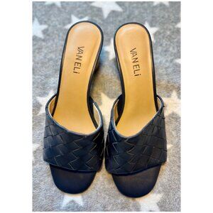 Van Eli Woven Leather Slide Sandal - Navy Blue - 8